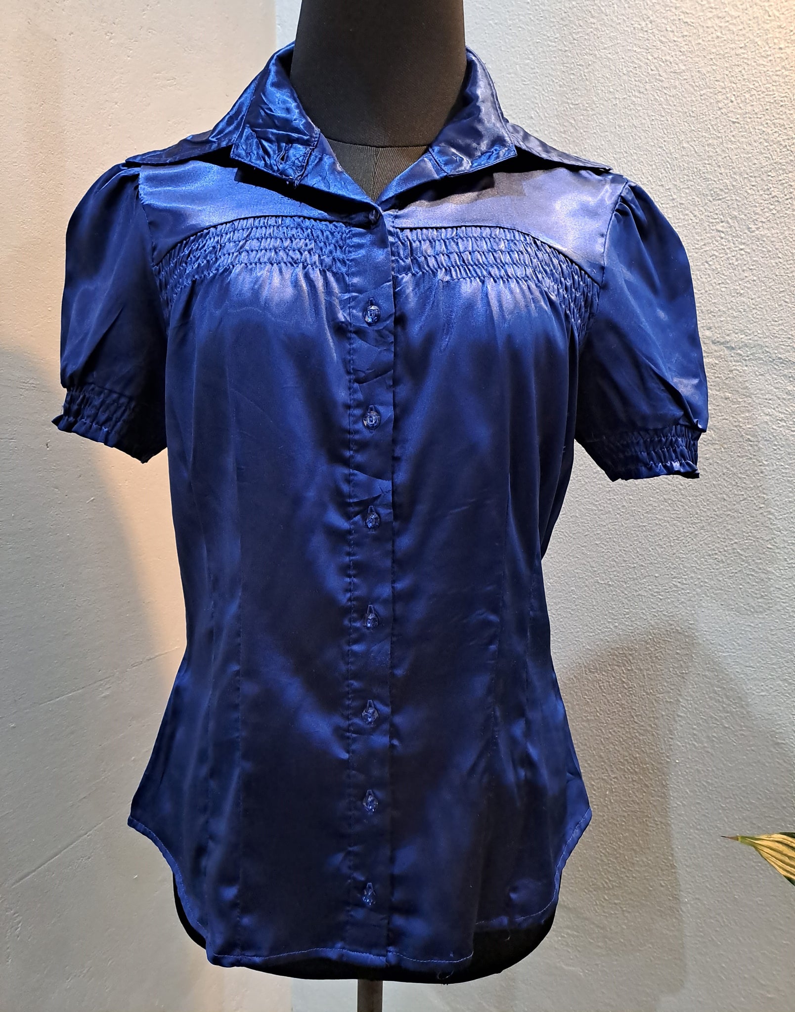 Rouged Satin Shirt (Medium)