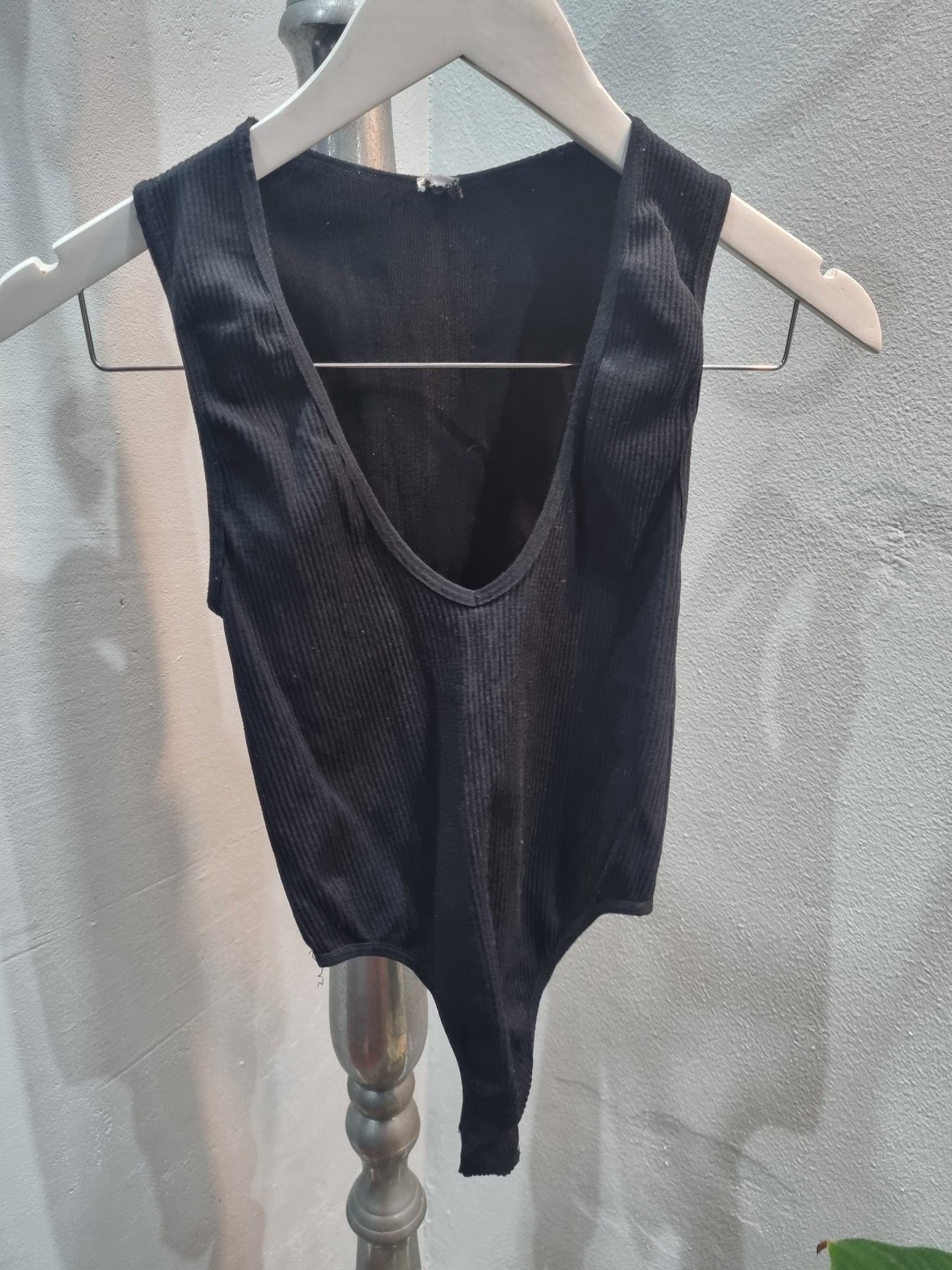 Low Cut Ribbed Bodysuit (Small)