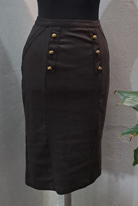 Gold Button Pencil Skirt (8/32)