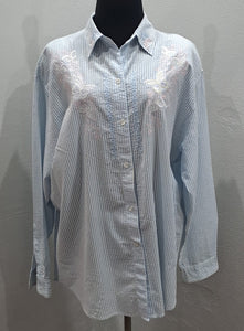 Striped Embroidered Shirt (Large)