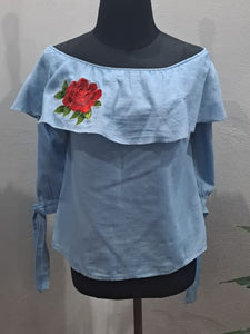 Off Shoulder Rose Top (XSMALL)