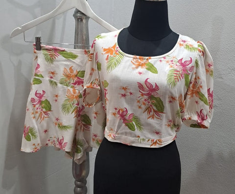 2 Piece Floral Shorts Set (XS)