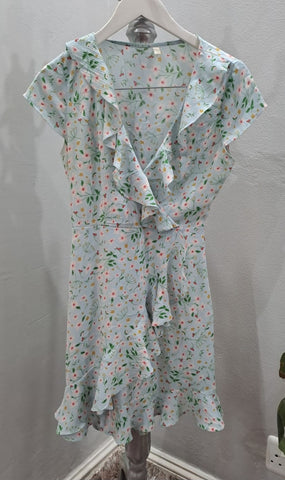 Floral Wrap Style Dress (Small)