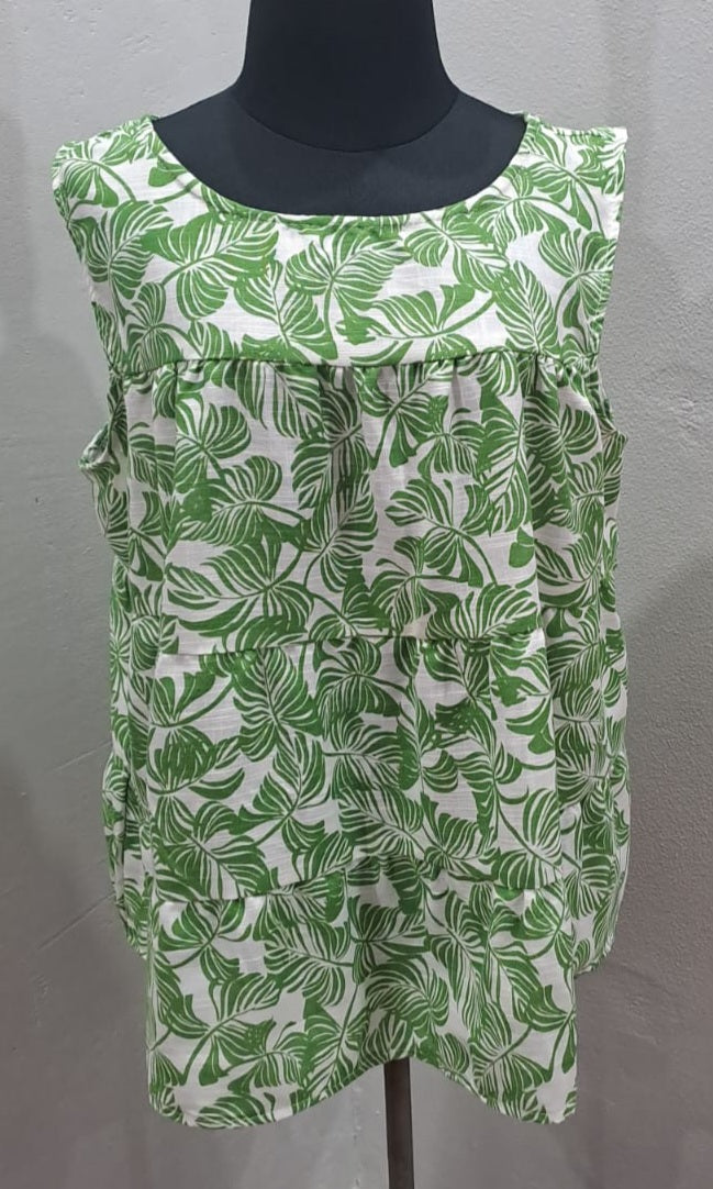 Tropical Sleeveless Top (XL)