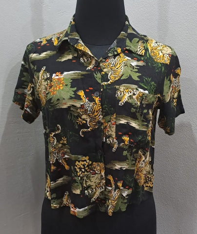 Tiger Print Crop Shirt (SSmall)