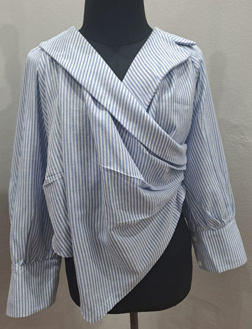 Striped Wrap Style Top (XL)