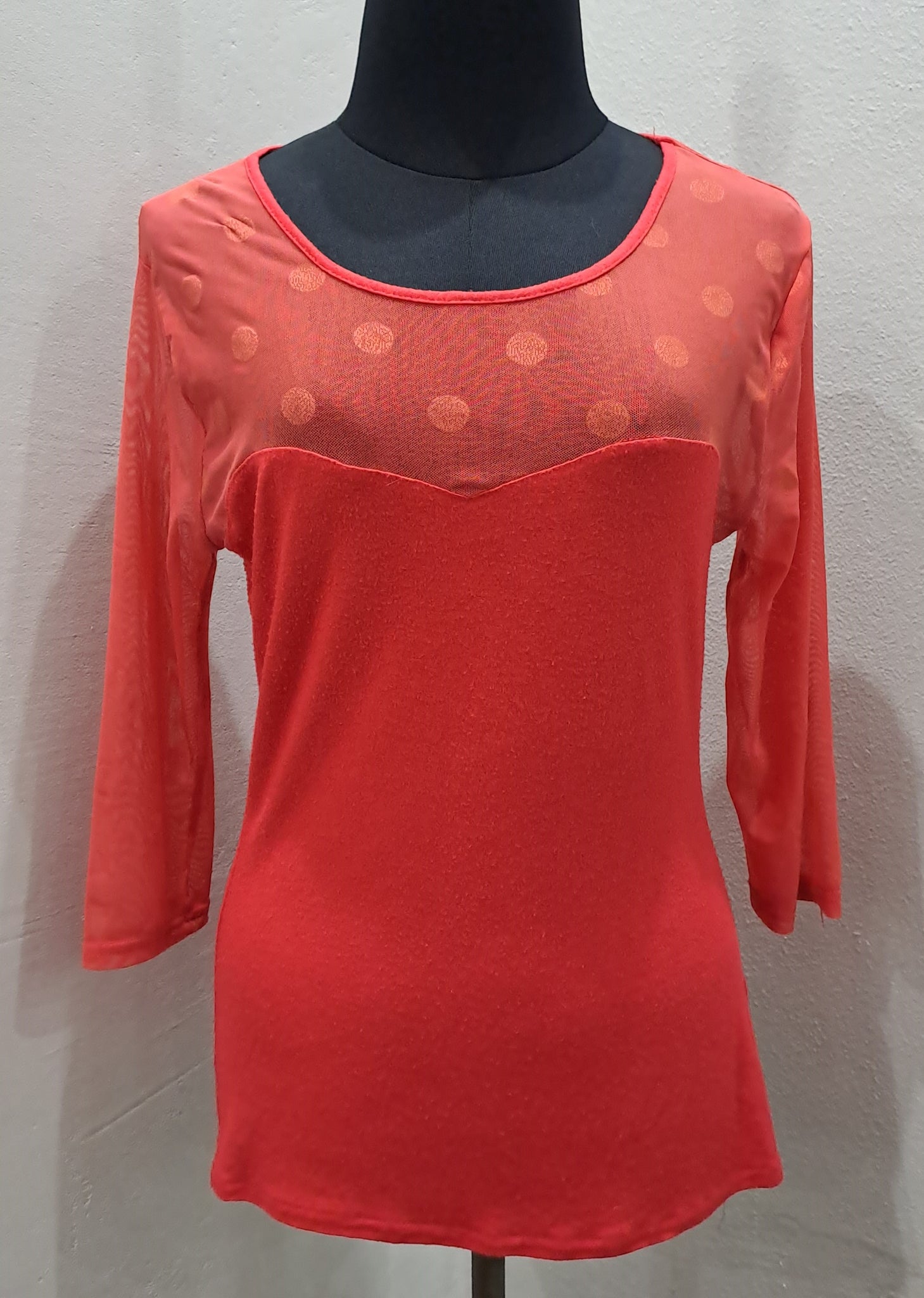 3/4 Sleeve Top With Lace Insert (Medium)