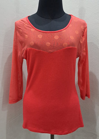 3/4 Sleeve Top With Lace Insert (Medium)