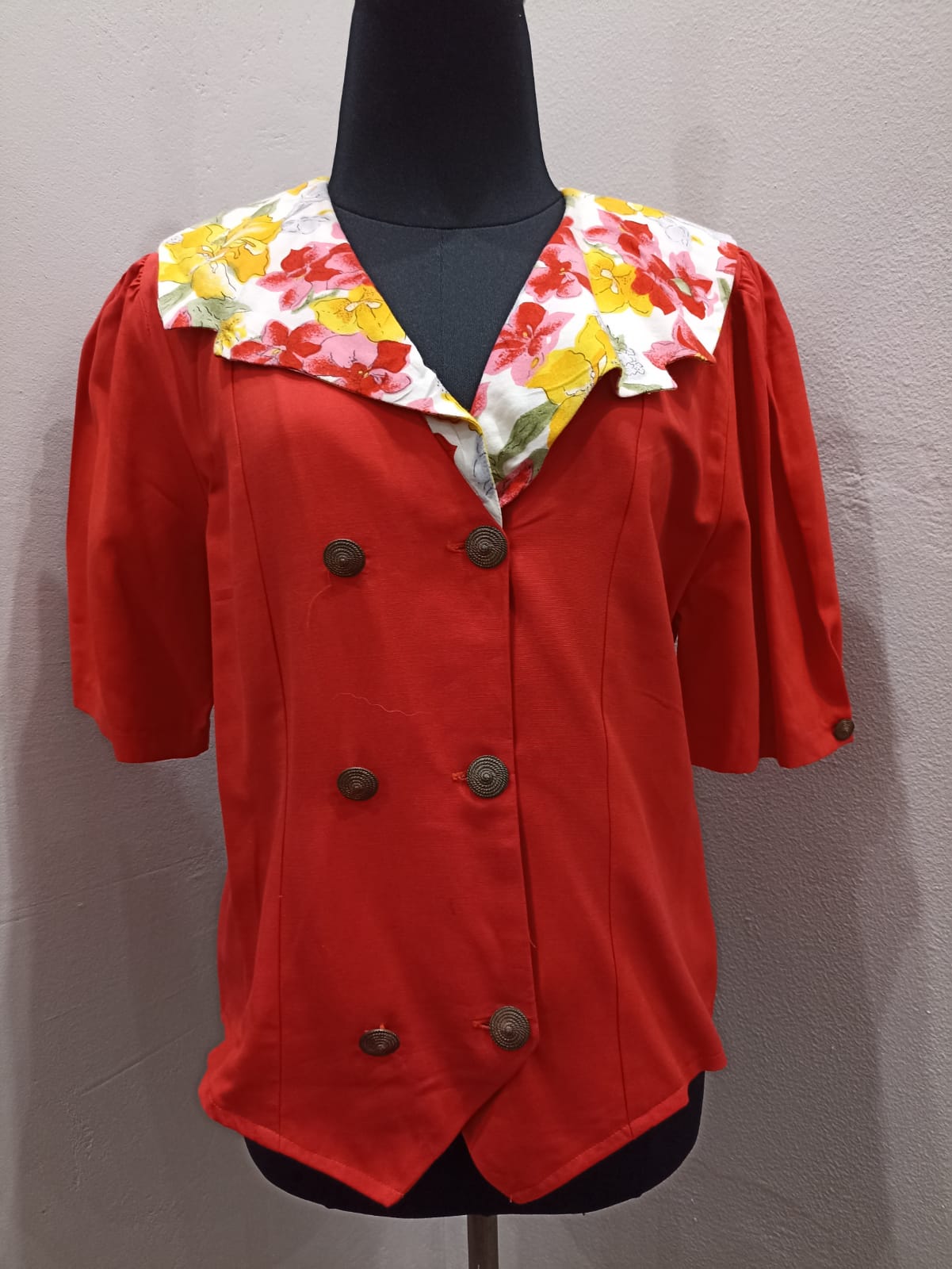 Double Breasted Vintage Blouse (Medium)