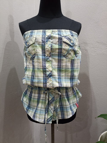 Hang Ten Strapless Check Top (6/30)