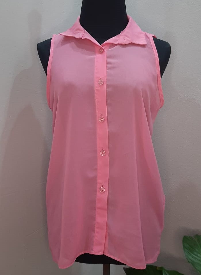 Chiffon Button Up Shirt (Medium)
