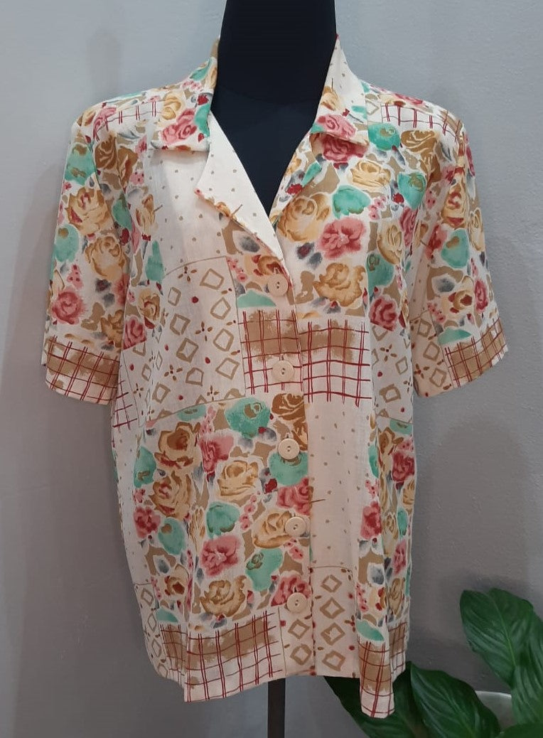 Vintage Floral Blouse (Large)