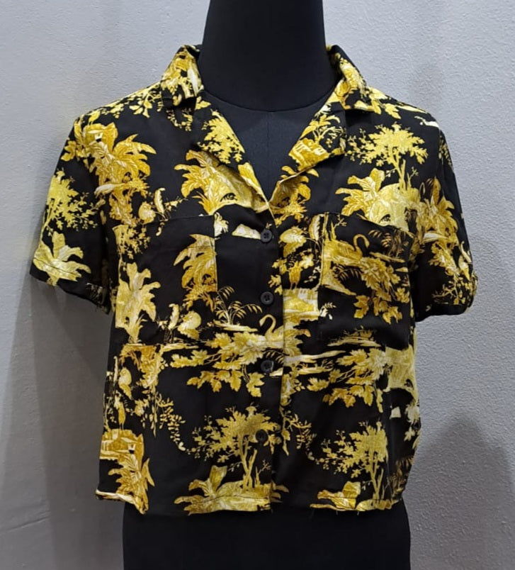 Printed Crop Shirt (SSmall)